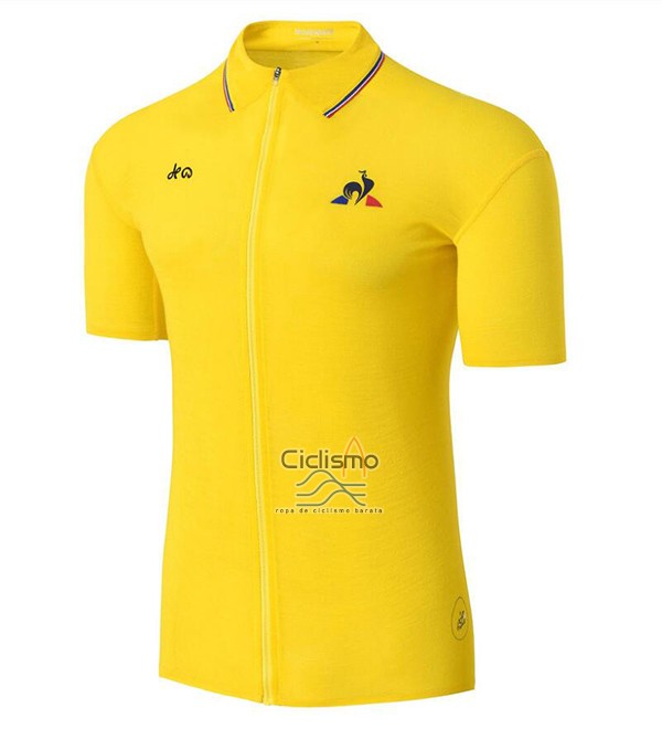 Coq Sportif Tour DE Francia Ropa Ciclismo Culotte Corto 2017 Hombre Mangas Cortas AMarillo